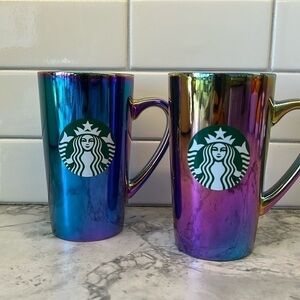 Starbucks Coffee Mugs 16oz Rainbow Holographic Iridescent Oil Slick 2022 Holiday
